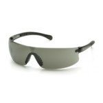 Pyramex Provoq dark lens safety glasses with clear temples and silicone nose piece